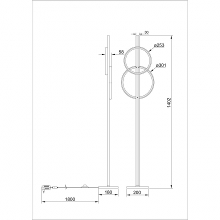 Торшер Arte Lamp Fluido A3913PN-24BK
