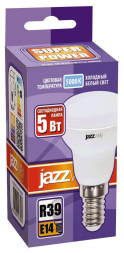 Лампа светодиодная Jazzway E14 5W 5000K матовая 1033598
