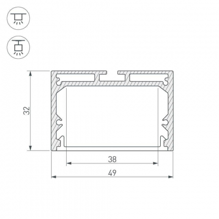 Профиль Arlight SL-LINE-4932-2000 ANOD 019308