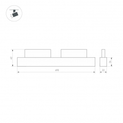 Трековый светодиодный светильник для магнитного шинопровода Arlight Mag-Orient-FLAT-L690-24W Day4000 037912