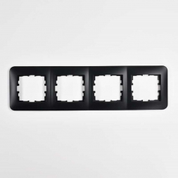Рамка 4-ая горизонтальная Lezard Karina Life черная 708-4200-149