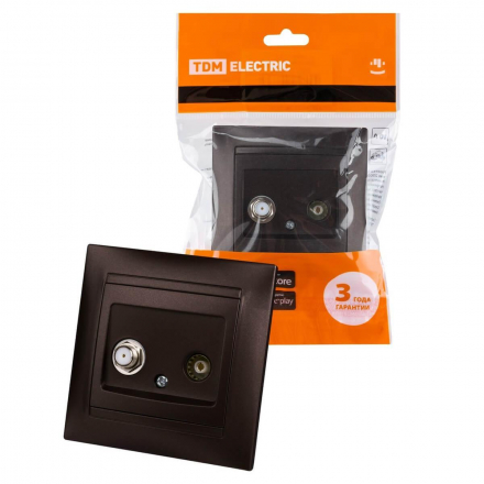 Розетка телевизионная TV/SAT TDM Electric Лама шоколад SQ1815-0520