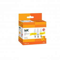 Лампа светодиодная IEK E14 7W 3000K матовая LLE-C35-07-230-30-E14-3