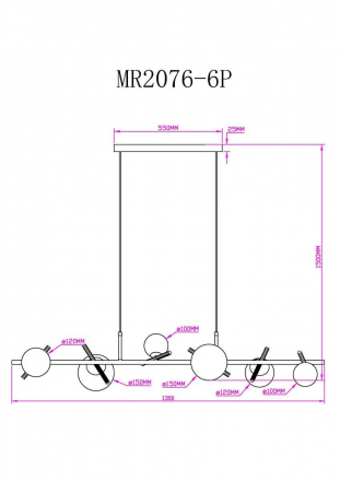 Подвесная люстра MyFar Francis MR2076-6P