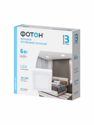 Потолочный светодиодный светильник Фотон CLO- 6W4200K-S 24732
