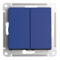 Выключатель двухклавишный Schneider Electric AtlasDesign 10A 250V аквамарин ATN001151
