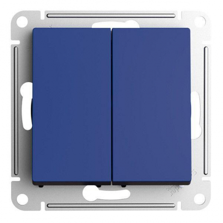 Выключатель двухклавишный Schneider Electric AtlasDesign 10A 250V аквамарин ATN001151
