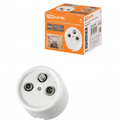 Розетка телевизионная V/R/SAT оконечная TDM Electric &amp;quot;Болонь&amp;quot; белая SQ1820-0057