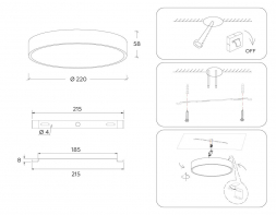 Потолочный светодиодный светильник Ambrella light Orbital Air Alum FV5520