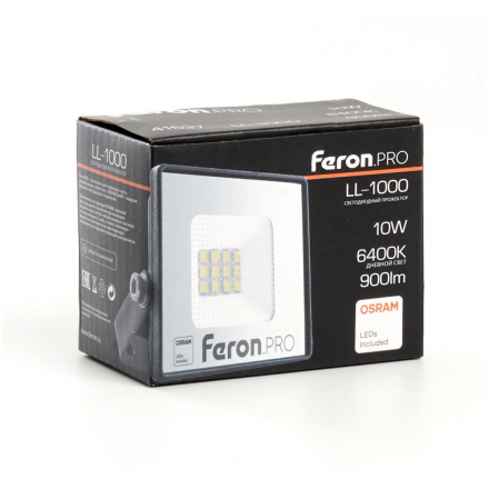Светодиодный прожектор Feron LL-1000 10W 6400K 41537