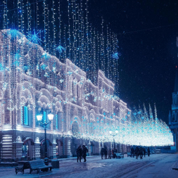 Уличная светодиодная гирлянда Ardecoled нить 230V синий/белый ARD-String-Classic-10000-Clear-100Led-Flash Blue 025788