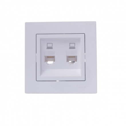 Розетка 2-ая компьютерная Lezard Vesna белая 742-0288-141