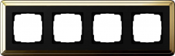 Рамка 4-постовая Gira ClassiX латунь/черный 0214632