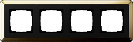 Рамка 4-постовая Gira ClassiX латунь/черный 0214632