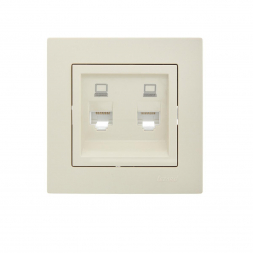 Розетка 2-ая компьютерная Lezard Vesna кремовая 742-0388-141