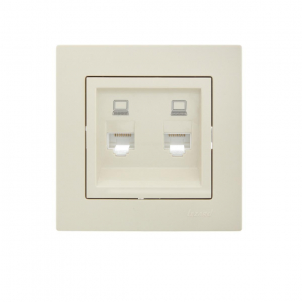 Розетка 2-ая компьютерная Lezard Vesna кремовая 742-0388-141