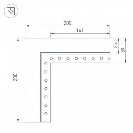 Коннектор L-образный внутренний Arlight SL-Linia32-Fantom-Edge 030100