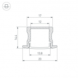 Встраиваемый профиль ARH-LINE-2315-F-2000 ANOD GOLD 039991
