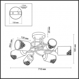 Потолочная люстра Lumion Citadella Comfi 3012/6C