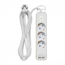 Удлинитель Duwi 2хUSB 3гн 3м с/з 32066 1