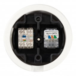 Розетка компьютерная RJ45/телефонная RJ11 TDM Electric &amp;quot;Болонь&amp;quot; белая SQ1820-0052