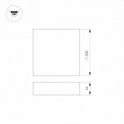 Потолочный светодиодный светильник Arlight IM-Quadro-Emergency-3H-S500x500-54W Warm3000 041044