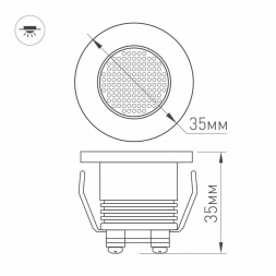 Мебельный светодиодный светильник Arlight LTM-R35WH 1W Warm White 30deg 020753