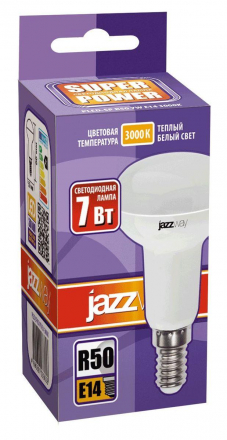 Лампа светодиодная Jazzway E14 7W 3000K матовая 1033628