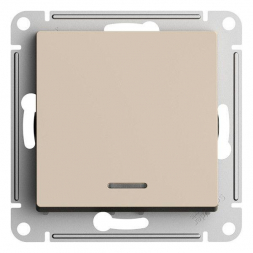 Выключатель одноклавишный Schneider Electric AtlasDesign 10A 250V с подсветкой песочный ATN001213