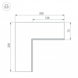 Коннектор L-образный внутренний Arlight SL-Linia55-Fantom 030130