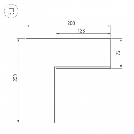 Коннектор L-образный внутренний Arlight SL-Linia55-Fantom 030130