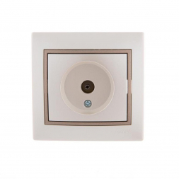 Розетка ТВ оконечная Lezard Mira белый жемчуг с кор. вст. 701-3031-130