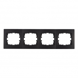 Рамка 4-ая горизонтальная Lezard Karina черная 707-4200-149