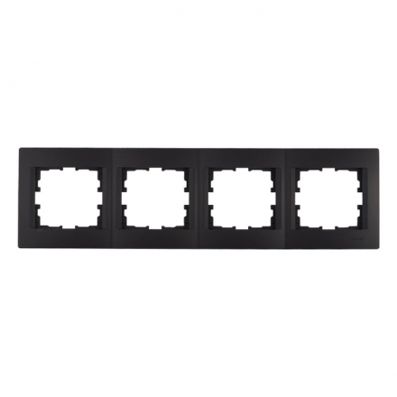 Рамка 4-ая горизонтальная Lezard Karina черная 707-4200-149