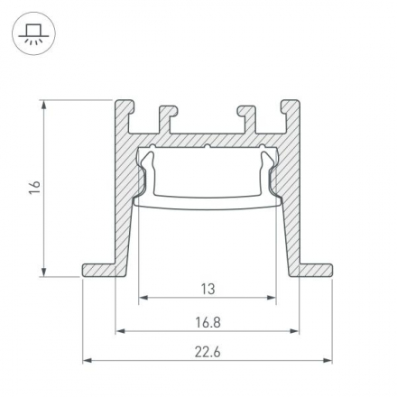 Профиль Arlight SL-Comfort-2316-F-2000 Anod 031768