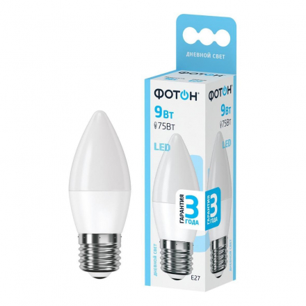 Лампа светодиодная Фотон E27 9W 4000K матовая 23974