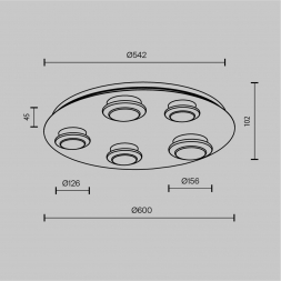 Потолочная светодиодная люстра Maytoni Pharao MOD361CL-L58BS3K