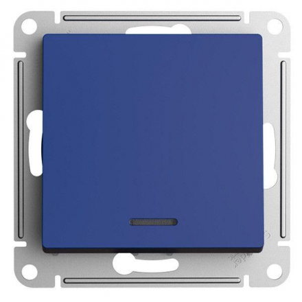 Выключатель одноклавишный Schneider Electric AtlasDesign 10A 250V с подсветкой аквамарин ATN001113