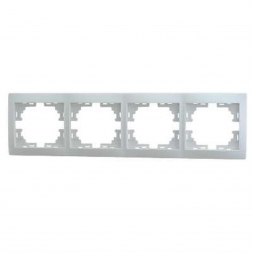Рамка 4-ая горизонтальная Lezard Mira белая 701-0200-149