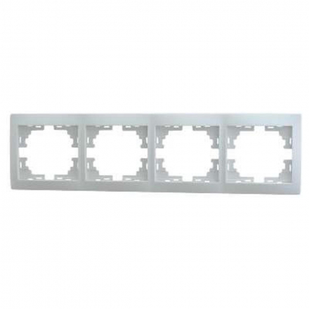 Рамка 4-ая горизонтальная Lezard Mira белая 701-0200-149
