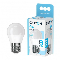 Лампа светодиодная Фотон E27 9W 4000K матовая 24018