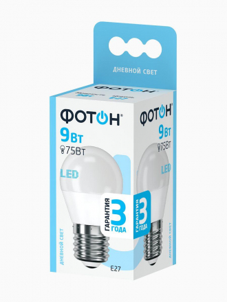 Лампа светодиодная Фотон E27 9W 4000K матовая 24018