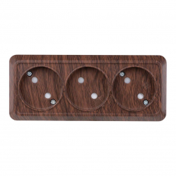 Розетка тройная 2P TDM Electric Ладога со шторками бук SQ1801-0325