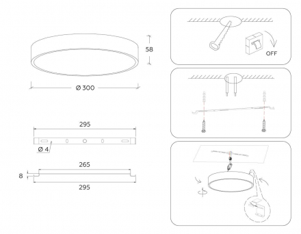 Потолочный светодиодный светильник Ambrella light Orbital Air Alum FV5524