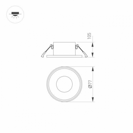 Корпус встраиваемого светильника Arlight Plurio-Base-Built-R77 030264