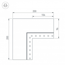 Коннектор L-образный внутренний Arlight SL-Linia55-Fantom-EDGE 030136
