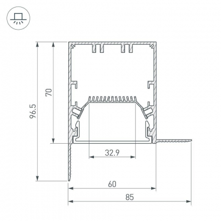Коннектор L-образный внутренний Arlight SL-Linia55-Fantom-EDGE 030136