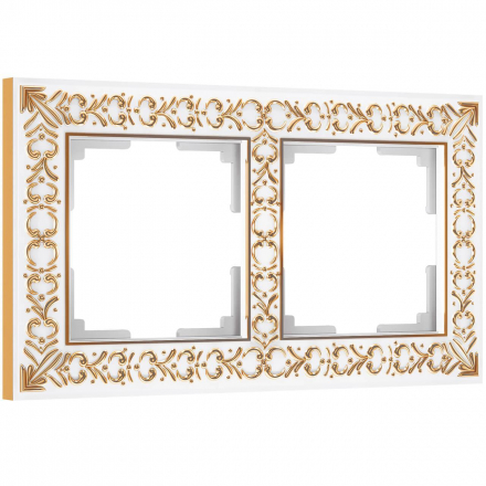 Рамка на 2 поста Werkel Antik белое золото W0021523 4690389158230