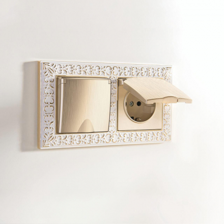 Рамка на 2 поста Werkel Antik белое золото W0021523 4690389158230