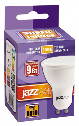 Лампа светодиодная Jazzway GU10 9W 3000K матовая 2859693A